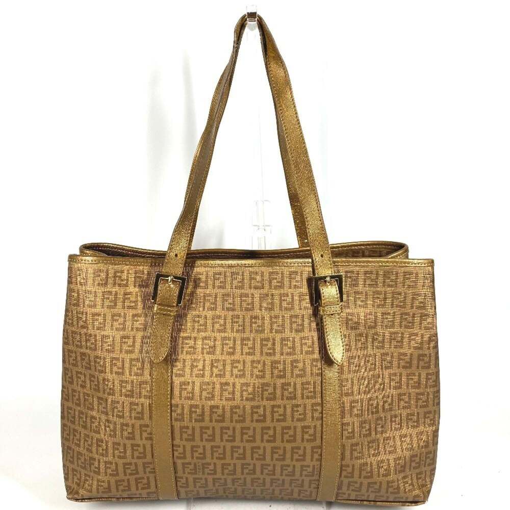 FENDI Gold Leather Zucca Shoulder Bag - Picture 3 of 16